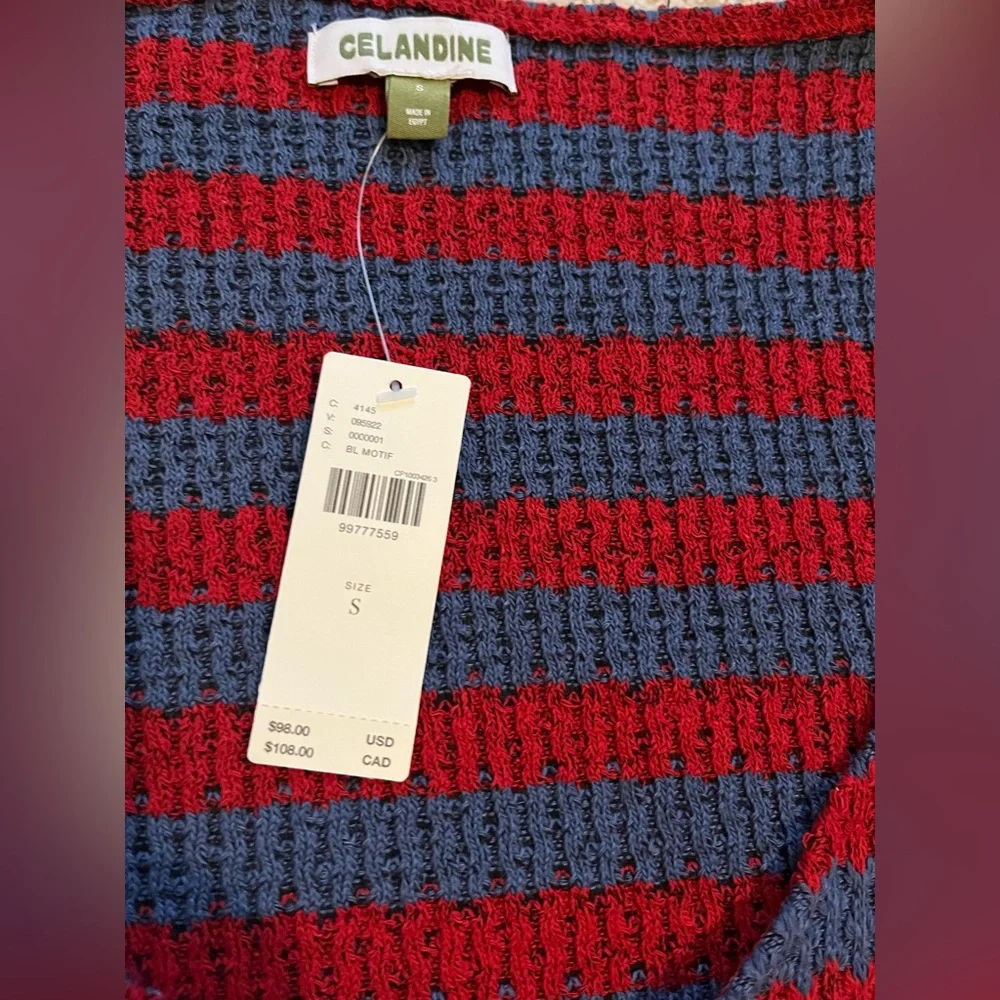 Striped Knit Tank Dress in Red and Blue